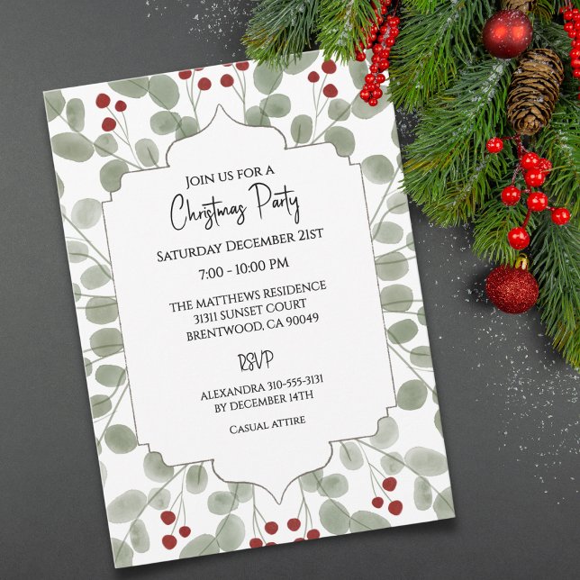 Convites Festive Christmas Holiday Party Custom  (Criador carregado)
