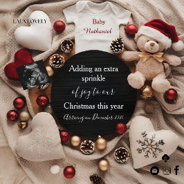 Convites festive Christmas holiday Pregnancy Announcement