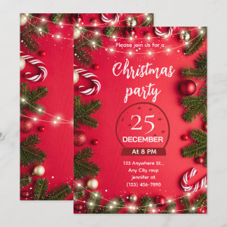 Convites Festive Christmas Party Invitation