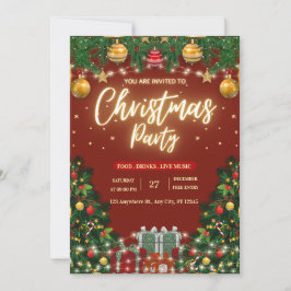 Convites Festive Christmas Party Invitation