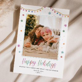 Convites Festive & Colorful Happy Holidays Photo Card