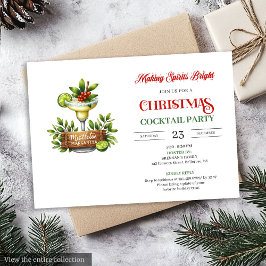 Convites Festive fun Christmas cocktails party invitation