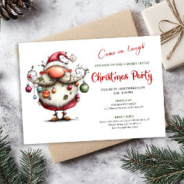 Convites Festive Funny Santa Hand Lettered Party Invitation