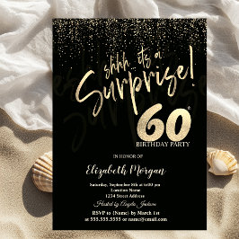Convites Festive Gold Surprise 60th Birthday Party