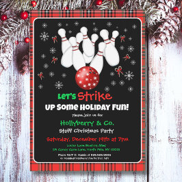 Convites Festive Holiday Bowling Invitation