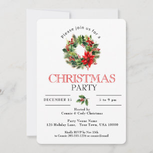 CONVITES FESTIVE HOLIDAY WREATH, PARTIDO DE NATAL