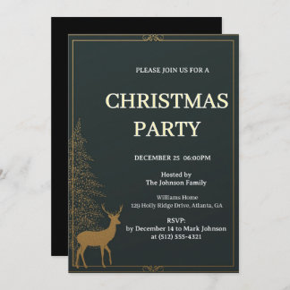 Convites Festive Reindeer Christmas invitation
