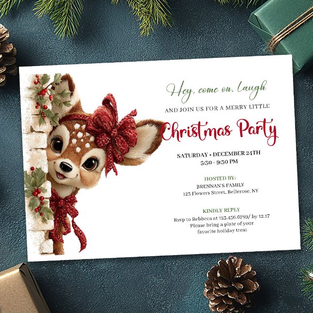 Convites Festive Reindeer Invite editable digital download (Festive Reindeer Invite editable digital download)