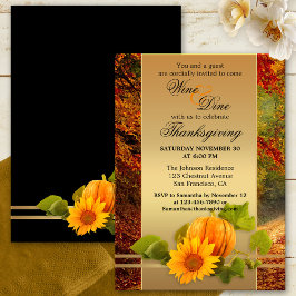 Convites Festivo Ação de Graças ou Fall Jantar Party
