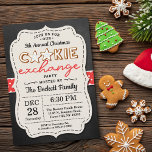 Convites Festivo Chalkboard Cookie Festa de Natal<br><div class="desc">Comemore o Natal em estilo este ano com estes convites de festas de troca de biscoitos da moda. O design é fácil de personalizar com sua própria redação e seus convidados ficarão entusiasmados quando receberem esses convites fabulosos.</div>