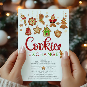 Convites Festivo Cookie Exchange Natal