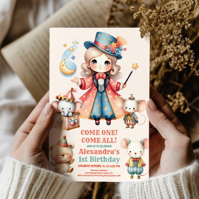 Convites Festivo do Circo - Festa Kid primeiro aniversario (Criador carregado)