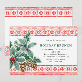 Convites Festivo Holly Berry CHRISTMAS HOLIDAY BRUNCH
