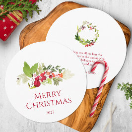 Convites Festivo Holly Berry e Evergreen Watercolor