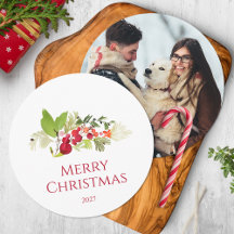 Festivo Holly Berry e Evergreen Watercolor