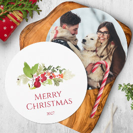 Convites Festivo Holly Berry e Evergreen Watercolor