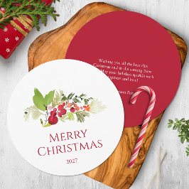 Convites Festivo Holly Berry e Evergreen Watercolor