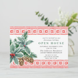Convites Festivo Holly Berry Natal HOLIDAY CASA ABERTA