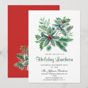 Convites Festivo Holly Berry Natal Lunchee