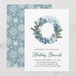 Convites Festivo Holly Wreath Natal Brunay