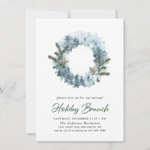 Convites Festivo Holly Wreath Natal Brunay