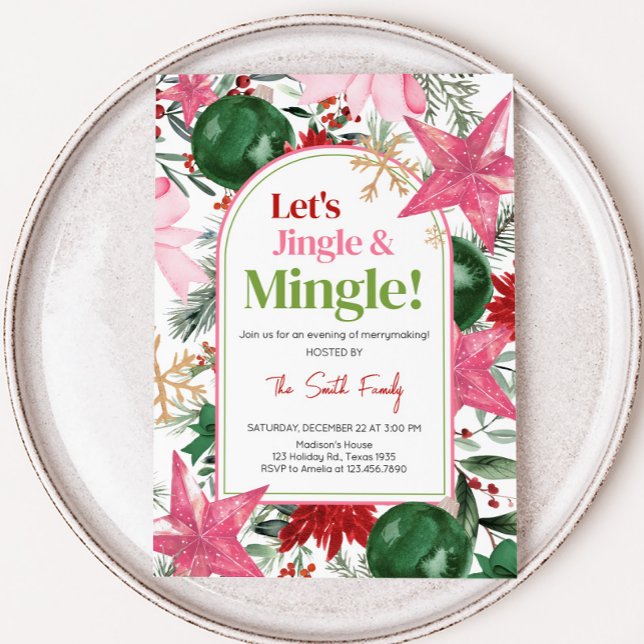 Convites Festivo Jingle e Festa de Natal de Mingle (Merrymaking Jingle and Mingle Christmas Party Invitation)