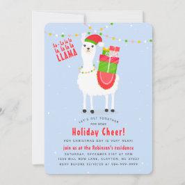 Convites Festivo Llama Christmas
