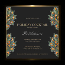 Festivo Peacock Foliday Cocktail Festa de Natal