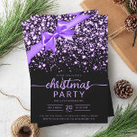 Convites Festivo Purple Winter Shiny Star Company Xmas<br><div class="desc">Elegante Formal Company e Corporate Christmas Party / Cocktail / Jantar modelo de Convite com estrelas de brilho. Imprima seus amigos e colegas de trabalho com este design de convite sofisticado e elegante.</div>