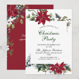 Convites Festivo Red Poinsettia Feriado Festa de Natal
