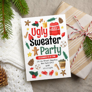 Convites Festivo Ugf Sweater Party Watercolor