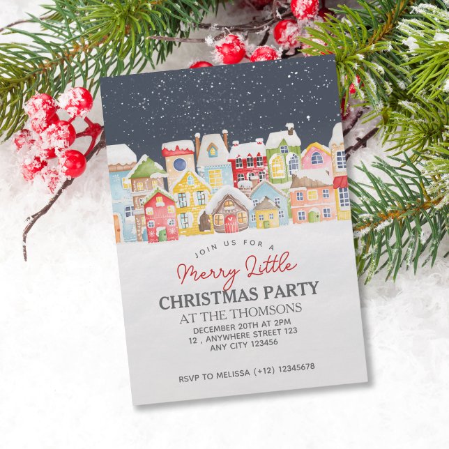 Convites Festivos Winter Snow House Natal Céu Natal (Criador carregado)