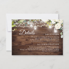 Convites Ficha de Detalhes de Casamento das Luzes Florais R