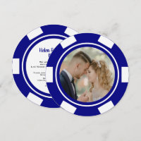 Ficha de Pôquer Azul Marinho Casamento Fuga de Cas