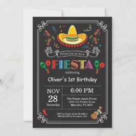 Convites Fiesta Birthday - Concurso Chalkboard mexicano