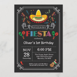 Convites Fiesta Birthday - Concurso Chalkboard mexicano