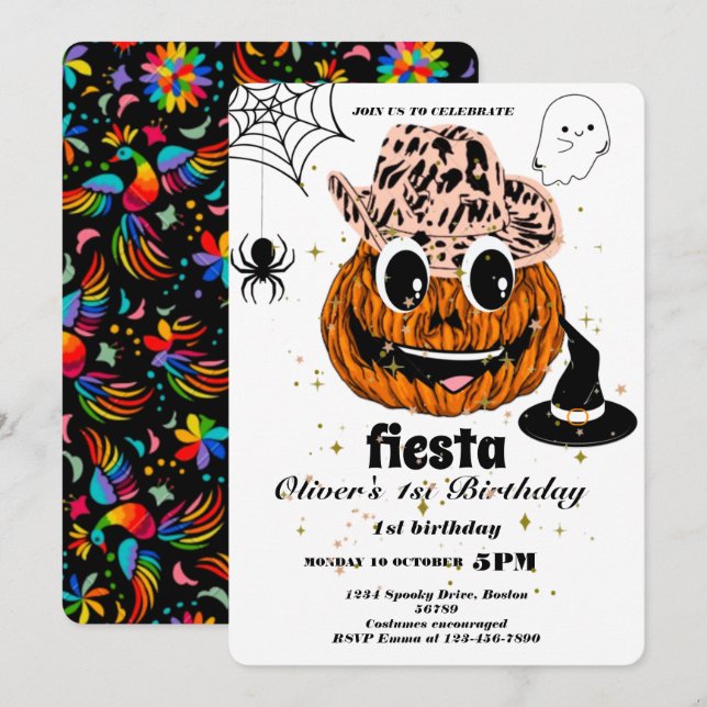 Convites Fiesta Birthday - Concurso Chalkboard mexicano (Frente/Verso)
