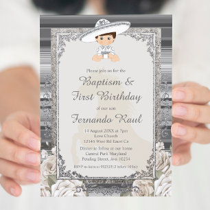 Convites Fiesta Boy Baptism and Birthday Sylver