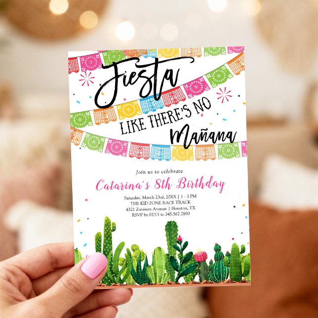 Convites Fiesta Cactus Mexican Birthday Invitation (Criador carregado)