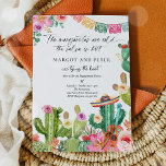 Convites Fiesta Casais Noivado Fiesta Cactus mexicano<br><div class="desc">Fiesta Casais Noivado Fiesta Cactus Convite mexicano Todos os designs são © PIXEL PERFECTION PARTY LTD</div>