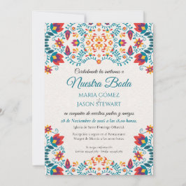 Convites Fiesta Colorful Botanical Floral Spanish Wedding