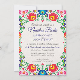 Convites Fiesta Colorful Floral Botanical Spanish Wedding