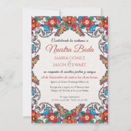 Convites Fiesta Colorful Flowers Botanical Spanish Wedding