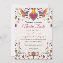 Convites Fiesta Colorful Flowers Botanical Spanish Wedding