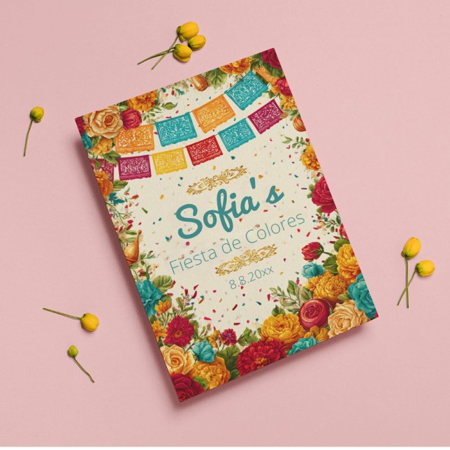 Convites Fiesta de Colores Quinceanera, costume (Criador carregado)