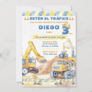 Convites Fiesta de Construção Editável 3 Anos
