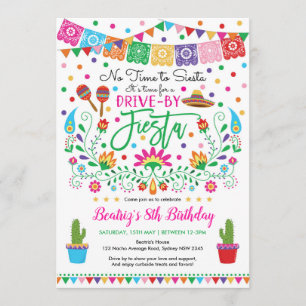 Convites Fiesta Drive By Birthday (Parada Mexicana)