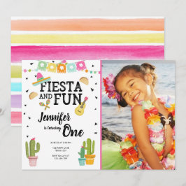 Convites Fiesta e Cactus Mexicanos Primeiro Aniversário