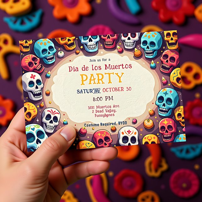 Convites 💀 Fiesta en el Cráneo (💀 Fiesta en el Cráneo Invitation)