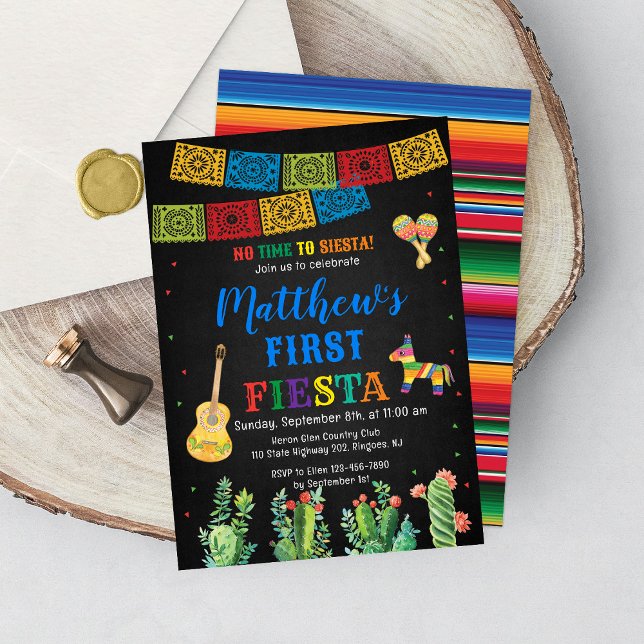 Convites Fiesta First Birthday Invation Boy (Criador carregado)